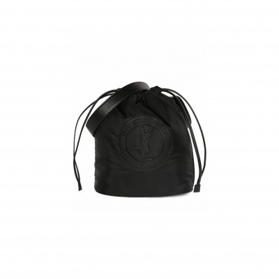 YSL RIVE GAUCHE LACED BUCKET BAG IN LEATHER 71026161055 (21*23*14cm)
