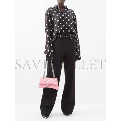 BALENCIAGA PINK CRUSH SMALL QUILTED-LEATHER SHOULDER BAG MATCHESFASHION US (25.4*15.2*10.1cm)