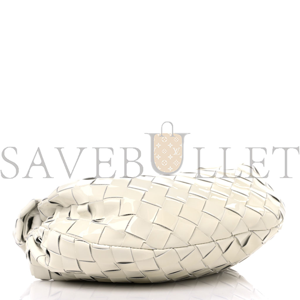 BOTTEGA VENETA PATENT NAPPA INTRECCIATO MINI JODIE WHITE (23*13*8cm)