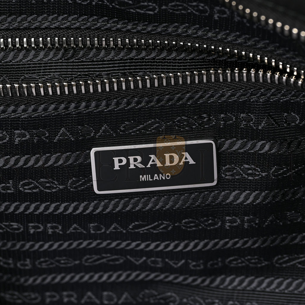 PRADA NYLON TESSUTO IMPUNTU QUILTED SHOULDER BAG BLACK (30*21*11cm)