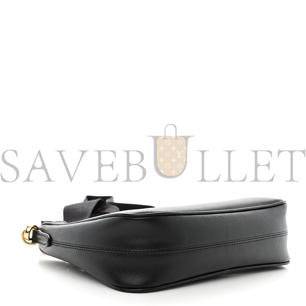 PRADA SAFFIANO LUX RE-EDITION 2005 SHOULDER BAG BLACK (22*17*6cm)