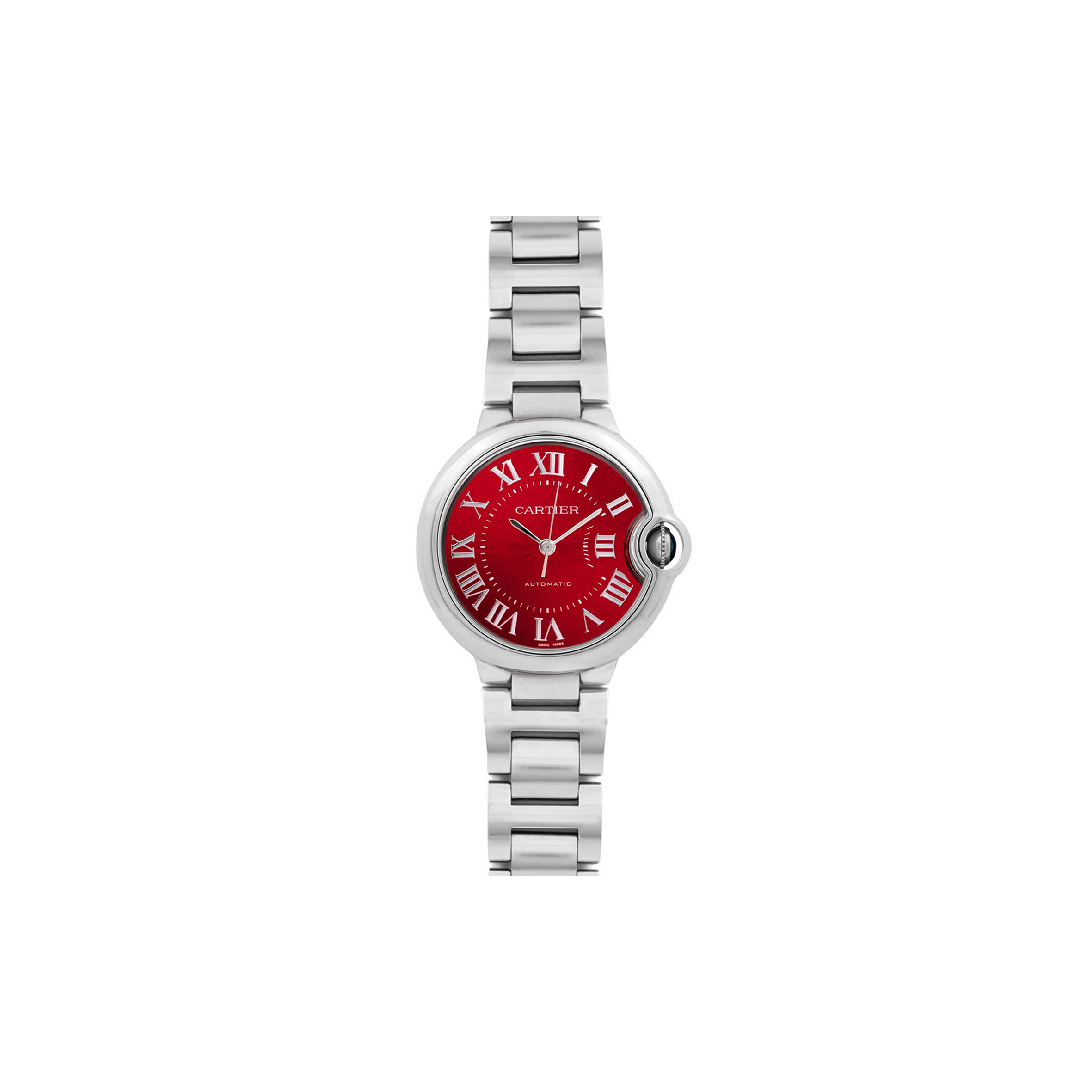 CARTIER BALLON BLEU DE CARTIER 33MM QUARTZ RED DIAL ON STEEL W6920100 CARTIER BALLON BLEU DE CARTIER 33MM QUARTZ RED DIAL ON STEEL W6920100