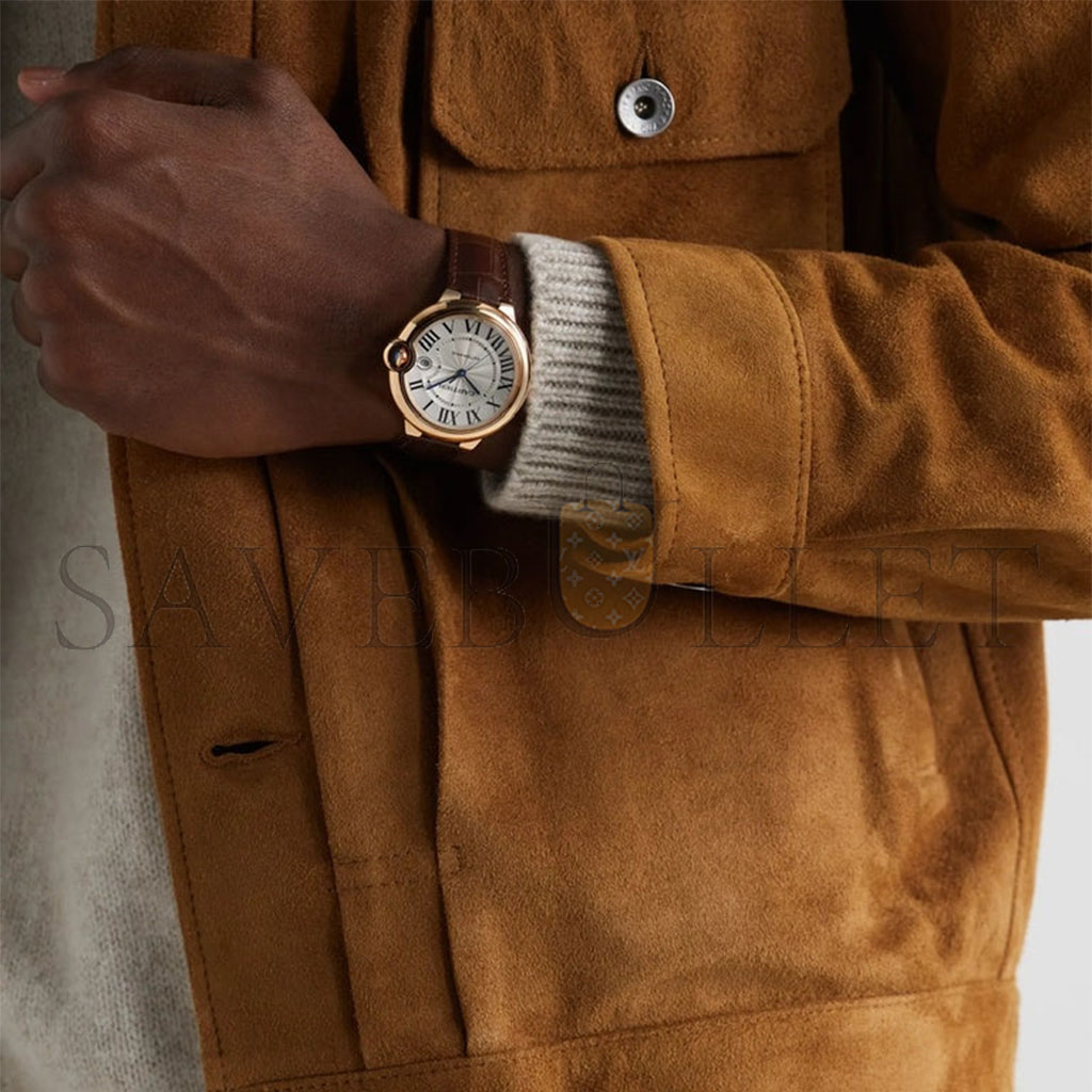 CARTIER BALLON BLEU DE MEN'S SILVER BROWN CARTIER WATCH WGBB0030 CARTIER BALLON BLEU DE MEN'S SILVER BROWN CARTIER WATCH WGBB0030