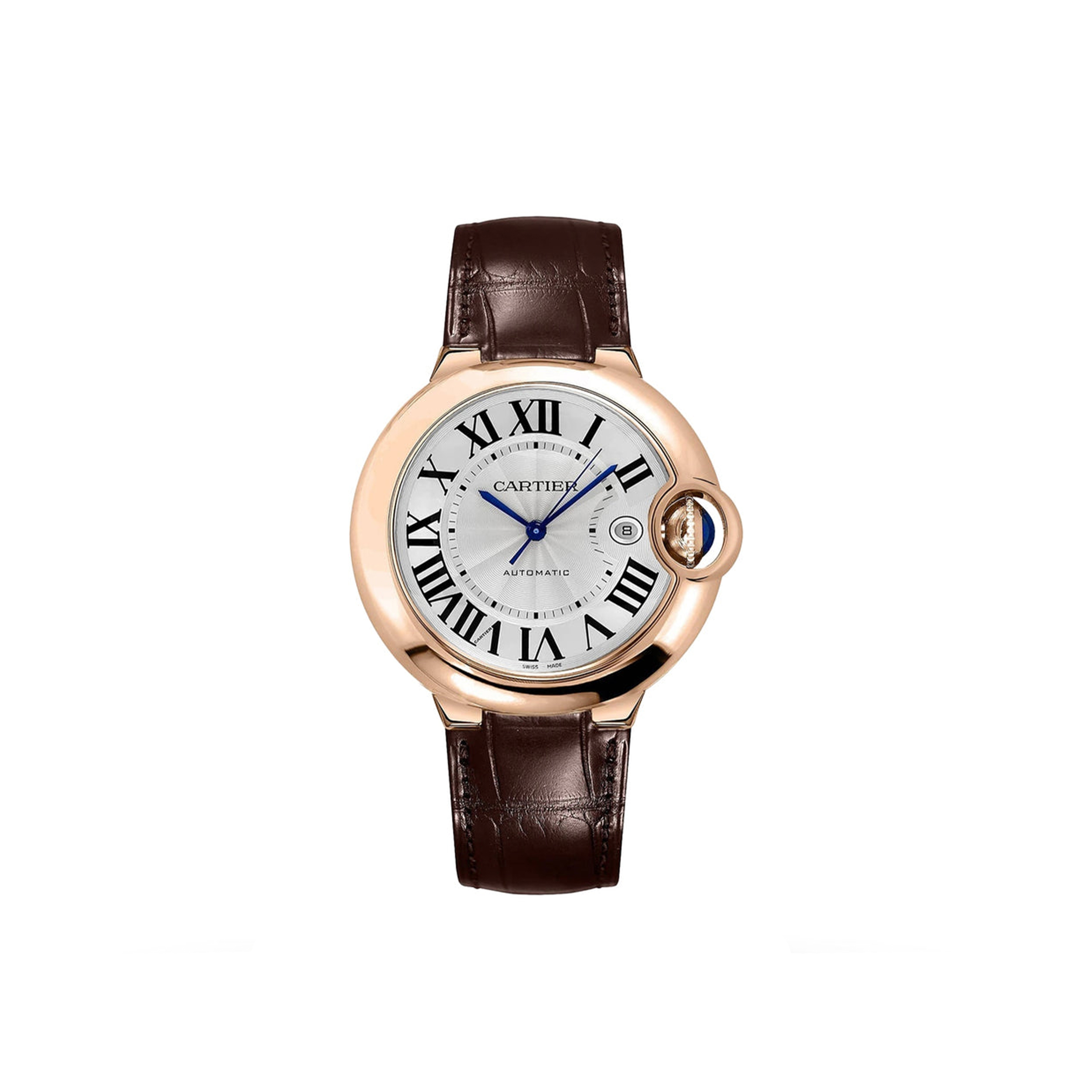 CARTIER BALLON BLEU DE MEN'S SILVER BROWN CARTIER WATCH WGBB0030 CARTIER BALLON BLEU DE MEN'S SILVER BROWN CARTIER WATCH WGBB0030