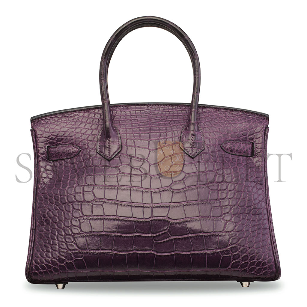 HERMES MASTER BIRKIN 25 CROCODILE CRYSTAL PURPLE HANDBAG 10040416 (25*20*13cm)