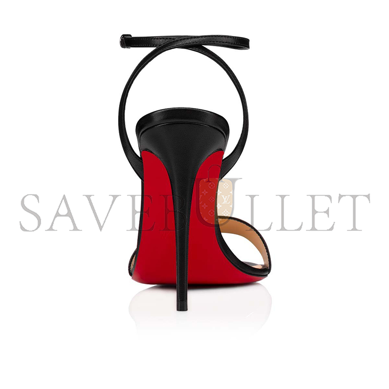CHRISTIAN LOUBOUTIN LOUBIGIRL 100 MM STRAPPY SANDALS-NAPPA LEATHER-BLACK-WOMEN 3210851BK01