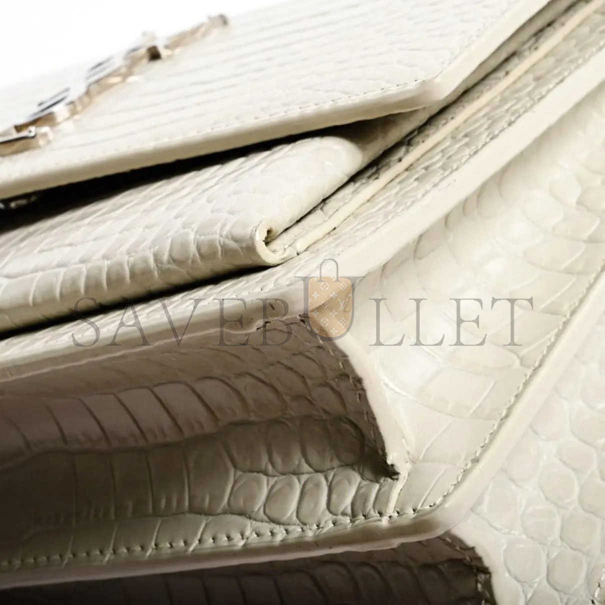 YSL SUNSET MEDIUM CHAIN BAG IN CROCODILE-EMBOSSED SHINY LEATHER 4229064996L (22*16*6.5cm)