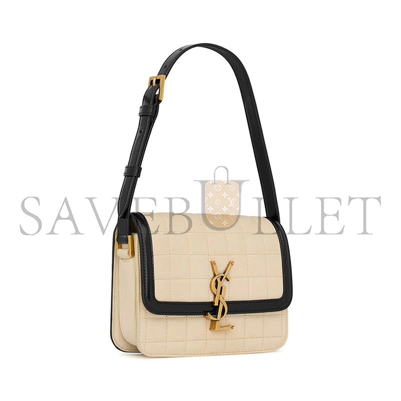 YSL SOLFERINO SMALL IN QUILTED NUBUCK SUEDE AND BRUSHED LEATHER 739139AABWP9289 (18.5*14*6cm)