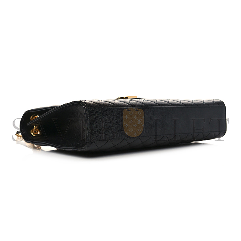 YSL ENVELOPE LARGE IN QUILTED GRAIN DE POUDRE EMBOSSED LEATHER 600166BOW911000 (31*22*7.5cm)