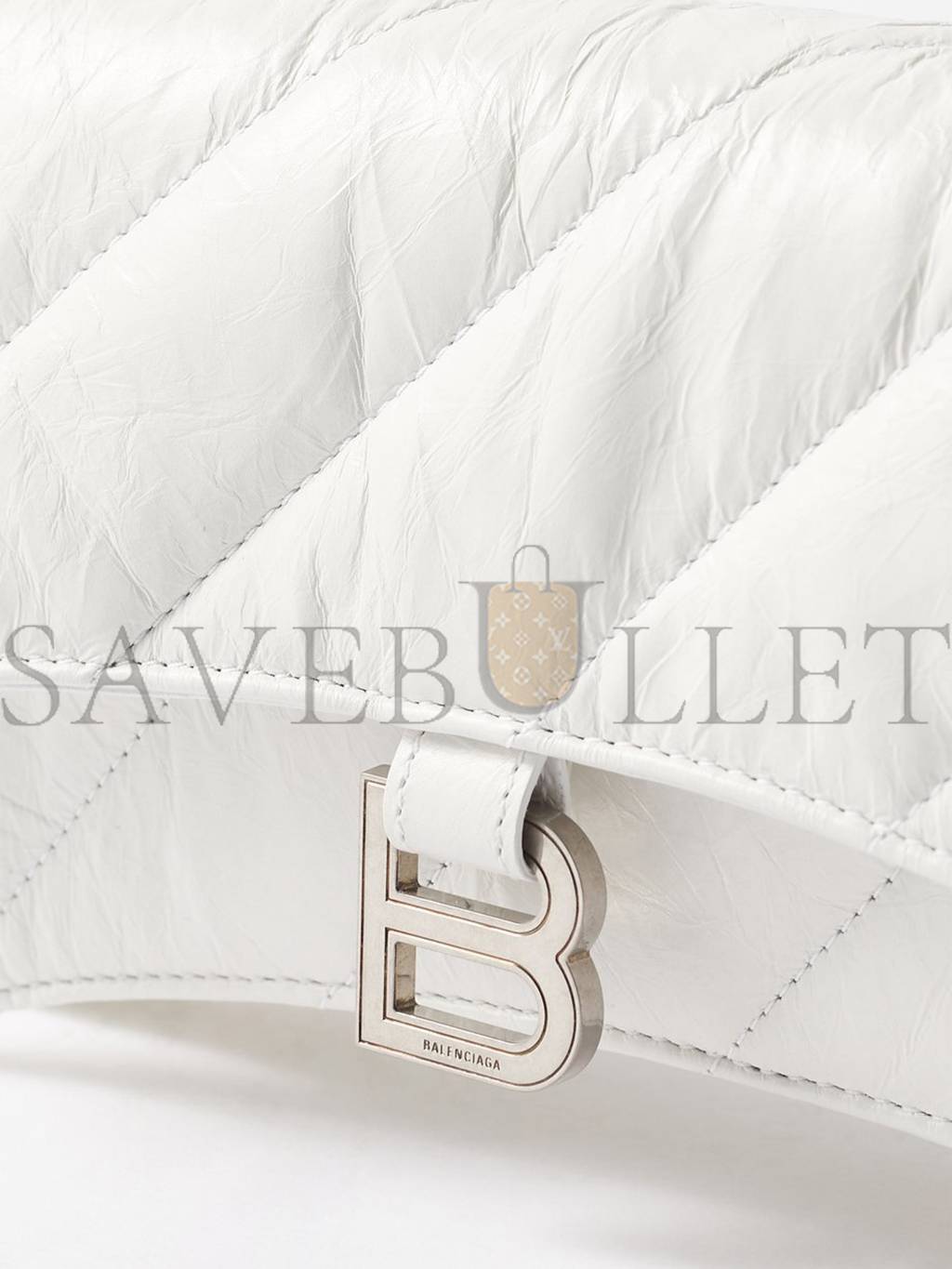 BALENCIAGA WHITE CRUSH S QUILTED CREASED-LEATHER CROSS-BODY BAG MATCHESFASHION US (21.5*11*5cm)