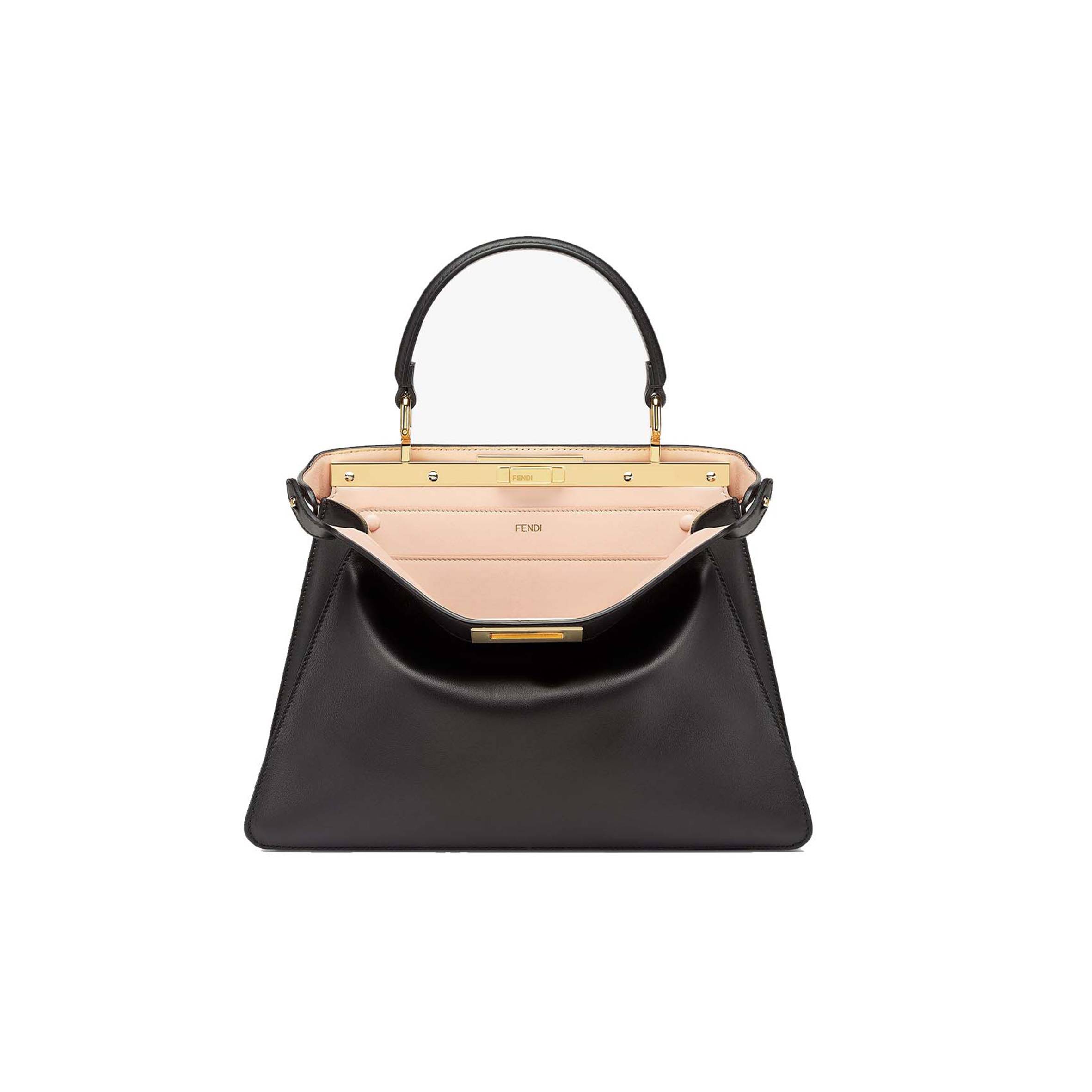 FENDI PEEKABOO ISEEU MEDIUM - ROSE BLACK LEATHER BAG 8BN321A6V3F1CJZ (33.5*25.5*13cm)