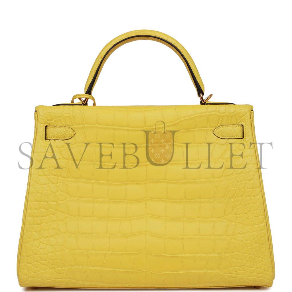 HERMES SPECIAL ORDER (HSS) KELLY RETOURNE 32 MIMOSA MATTE ALLIGATOR GOLD HARDWARE (32.*23*10.5cm) HERMES SPECIAL ORDER (HSS) KELLY RETOURNE 32 MIMOSA MATTE ALLIGATOR GOLD HARDWARE (32.*23*10.5cm)