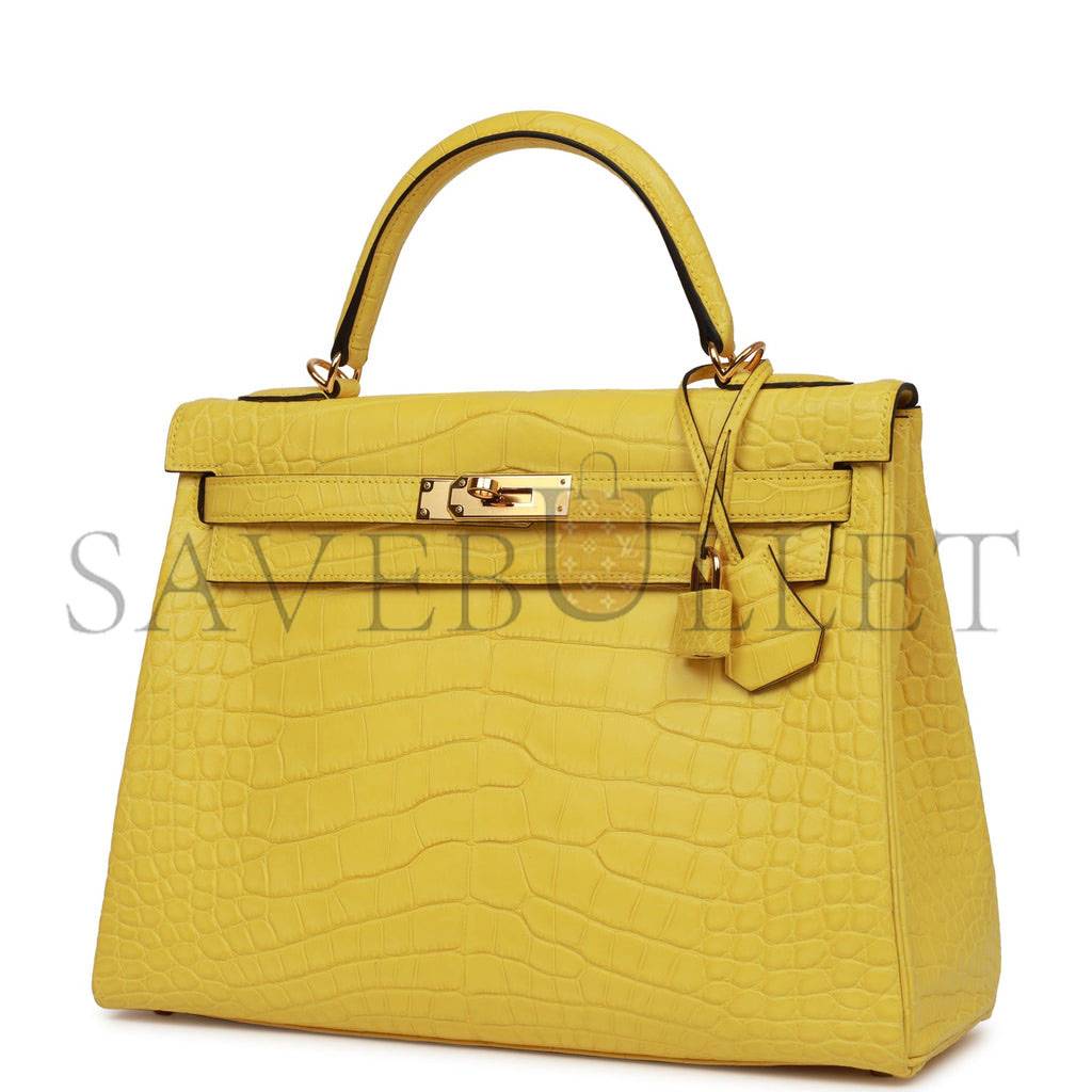 HERMES SPECIAL ORDER (HSS) KELLY RETOURNE 32 MIMOSA MATTE ALLIGATOR GOLD HARDWARE (32.*23*10.5cm) HERMES SPECIAL ORDER (HSS) KELLY RETOURNE 32 MIMOSA MATTE ALLIGATOR GOLD HARDWARE (32.*23*10.5cm)