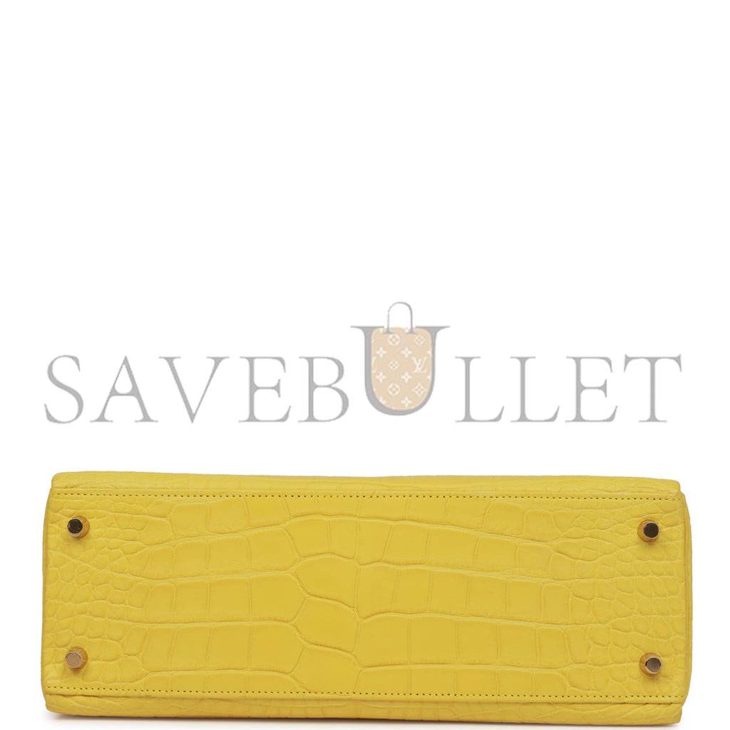 HERMES SPECIAL ORDER (HSS) KELLY RETOURNE 32 MIMOSA MATTE ALLIGATOR GOLD HARDWARE (32.*23*10.5cm) HERMES SPECIAL ORDER (HSS) KELLY RETOURNE 32 MIMOSA MATTE ALLIGATOR GOLD HARDWARE (32.*23*10.5cm)
