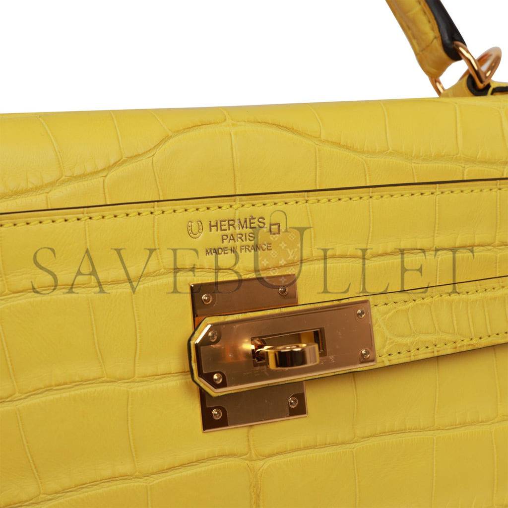 HERMES SPECIAL ORDER (HSS) KELLY RETOURNE 32 MIMOSA MATTE ALLIGATOR GOLD HARDWARE (32.*23*10.5cm) HERMES SPECIAL ORDER (HSS) KELLY RETOURNE 32 MIMOSA MATTE ALLIGATOR GOLD HARDWARE (32.*23*10.5cm)