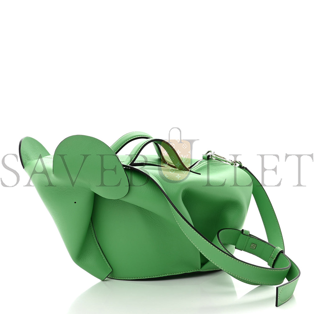 LOEWE CALFSKIN LARGE ELEPHANT CROSSBODY BAG APPLE GREEN (20*15*14cm)