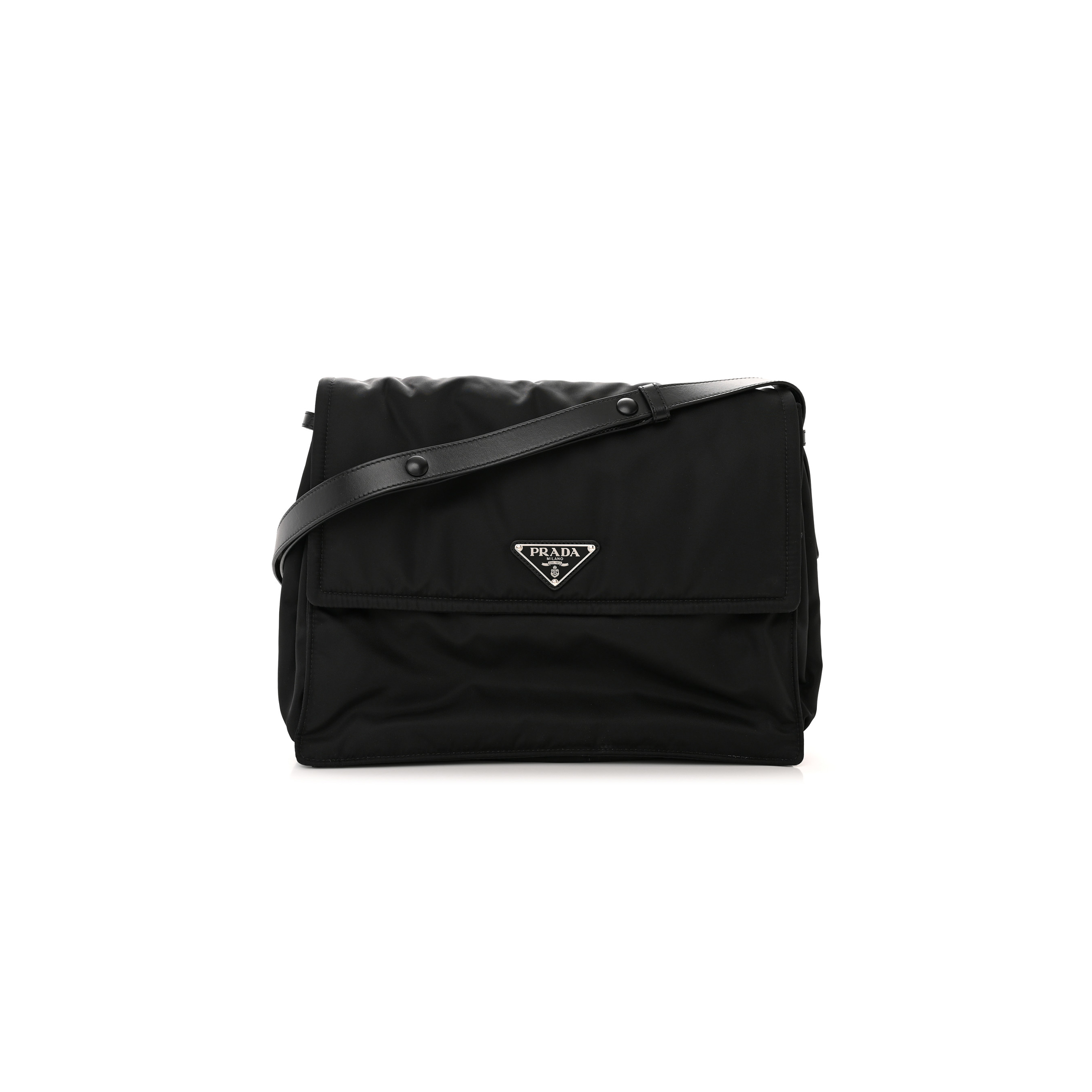 PRADA RE-NYLON SMALL PADDED SHOULDER BAG BLACK (36*29*15cm)