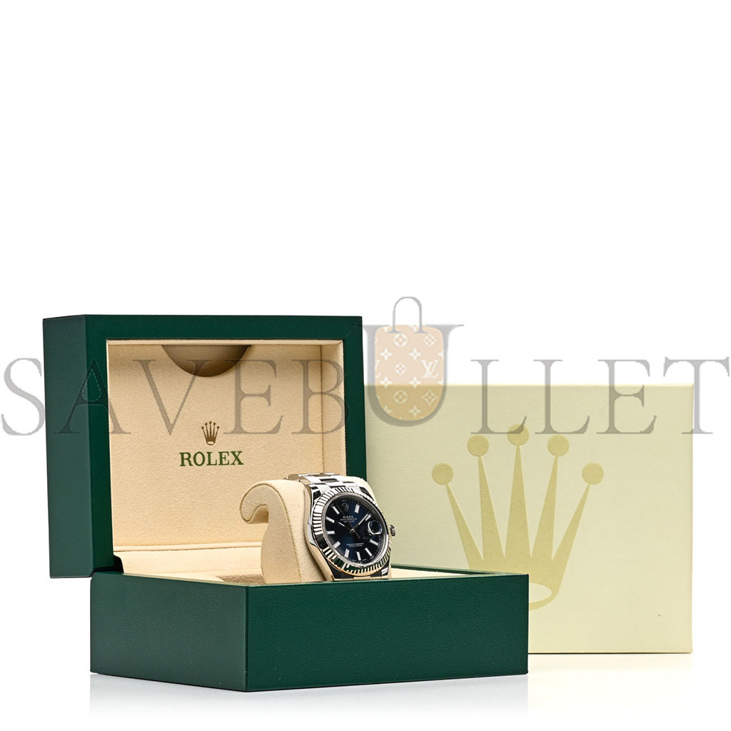 ROLEX STAINLESS STEEL 18K WHITE GOLD 41MM OYSTER PERPETUAL DATEJUST WATCH BLUE 116334 ROLEX STAINLESS STEEL 18K WHITE GOLD 41MM OYSTER PERPETUAL DATEJUST WATCH BLUE 116334