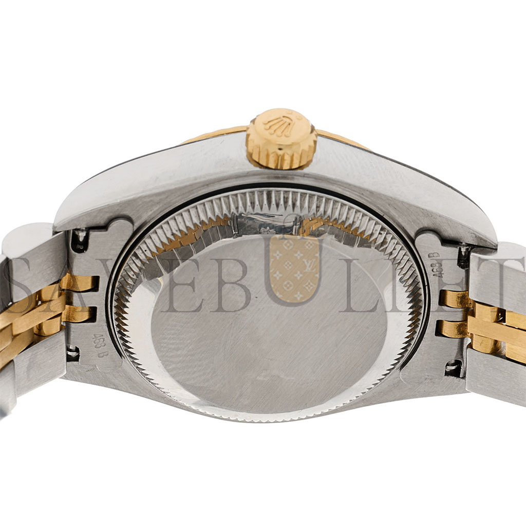 ROLEX STAINLESS STEEL 18K YELLOW GOLD 26MM OYSTER PERPETUAL DATEJUST WATCH CHAMPAGNE 69173