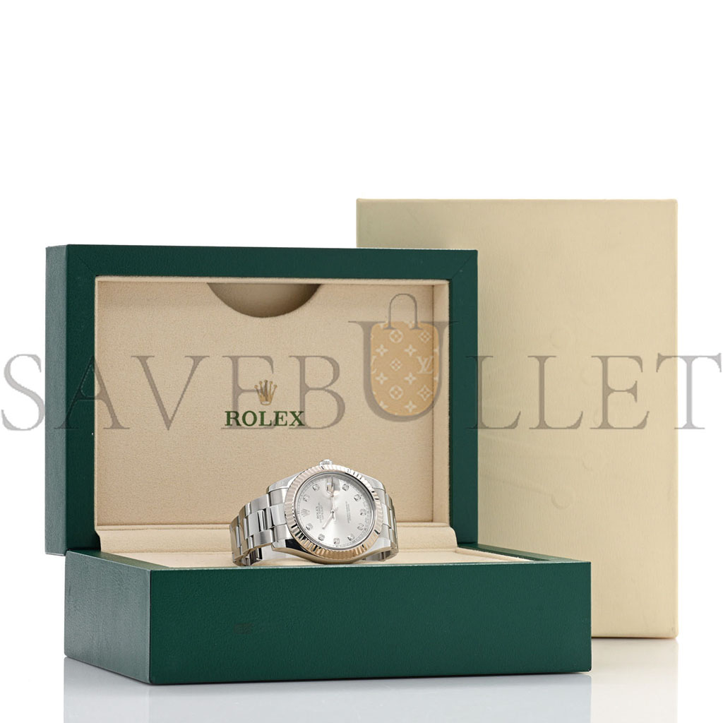 ROLEX STAINLESS STEEL 18K WHITE GOLD DIAMOND 41MM OYSTER PERPETUAL DATEJUST WATCH SILVER 116334 ROLEX STAINLESS STEEL 18K WHITE GOLD DIAMOND 41MM OYSTER PERPETUAL DATEJUST WATCH SILVER 116334