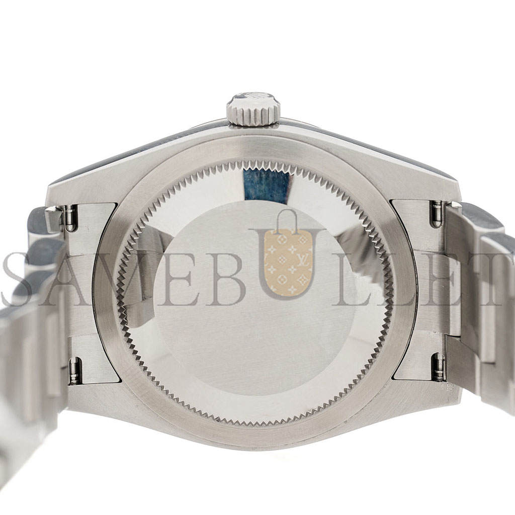 ROLEX STAINLESS STEEL 34MM OYSTER PERPETUAL WATCH SILVER 124200