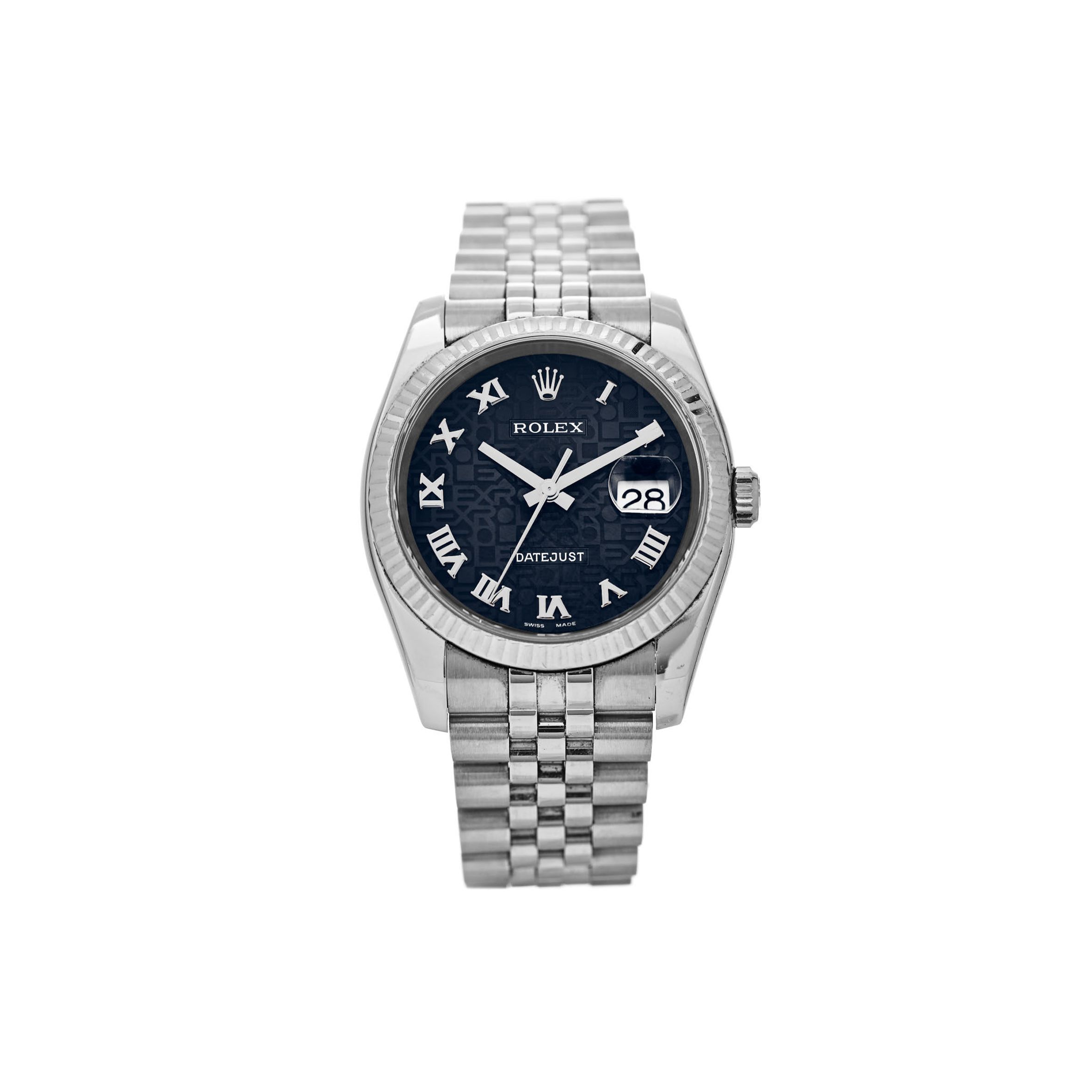 ROLEX STAINLESS STEEL 18K WHITE GOLD 36MM OYSTER PERPETUAL DATEJUST WATCH BLUE JUBILEE 11623 ROLEX STAINLESS STEEL 18K WHITE GOLD 36MM OYSTER PERPETUAL DATEJUST WATCH BLUE JUBILEE 11623