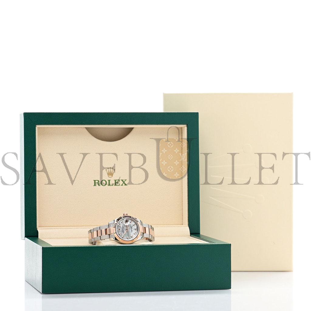 ROLEX STAINLESS STEEL 18K EVEROSE GOLD DIAMOND MOTHER OF PEARL 28MM OYSTER PERPETUAL DATEJUST WATCH 279171 ROLEX STAINLESS STEEL 18K EVEROSE GOLD DIAMOND MOTHER OF PEARL 28MM OYSTER PERPETUAL DATEJUST WATCH 279171