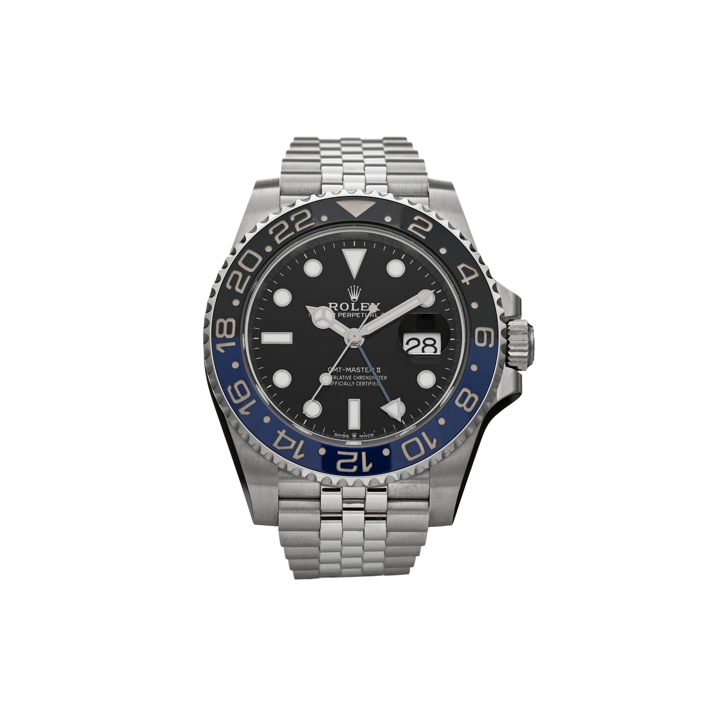 ROLEX STAINLESS STEEL 40MM OYSTER PERPETUAL DATE GMT MASTER Ⅱ &QUOT;BATGIRL&QUOT; WATCH 126710BLNR