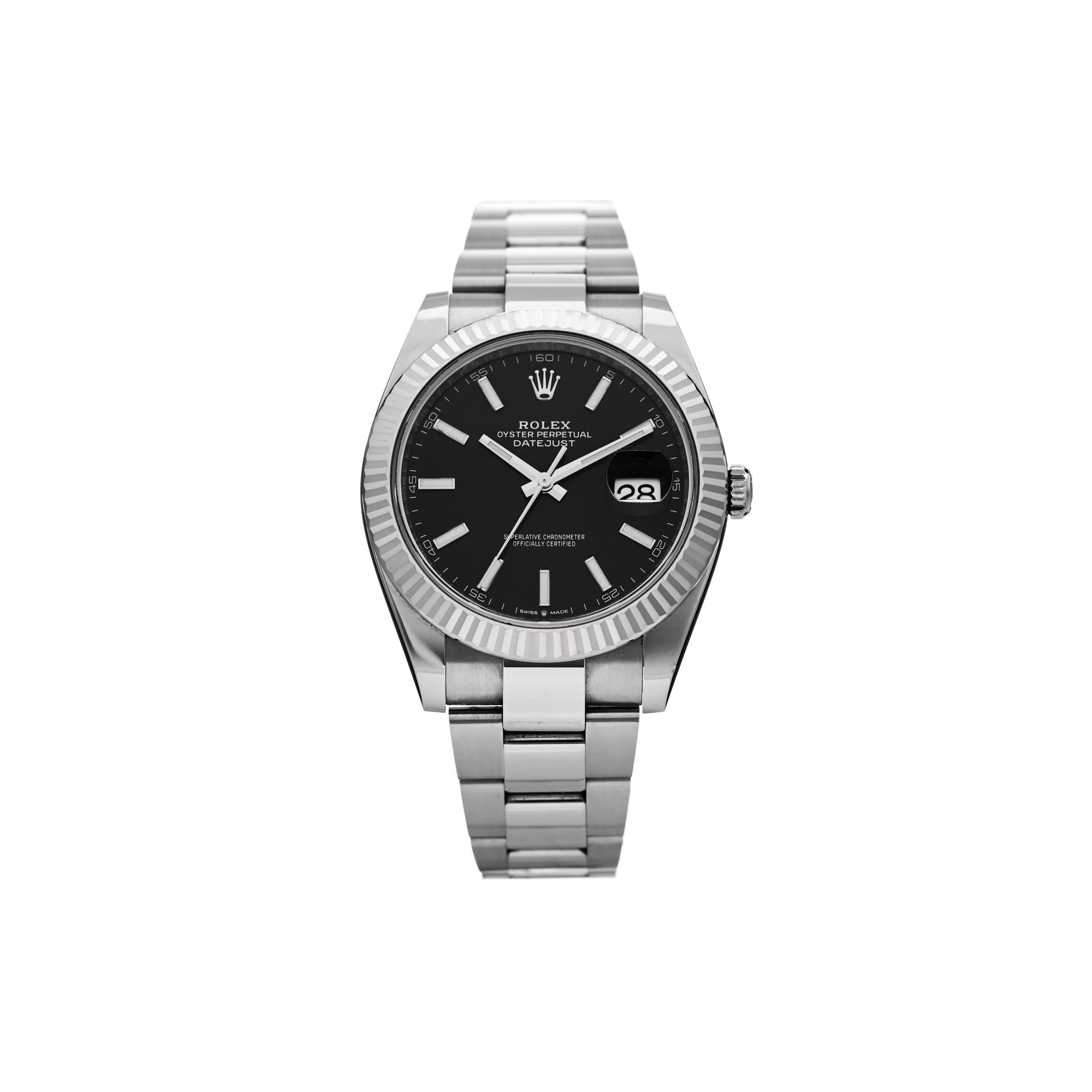 ROLEX STAINLESS STEEL 18K WHITE GOLD 41MM OYSTER PERPETUAL DATEJUST WATCH BLACK 126334 ROLEX STAINLESS STEEL 18K WHITE GOLD 41MM OYSTER PERPETUAL DATEJUST WATCH BLACK 126334