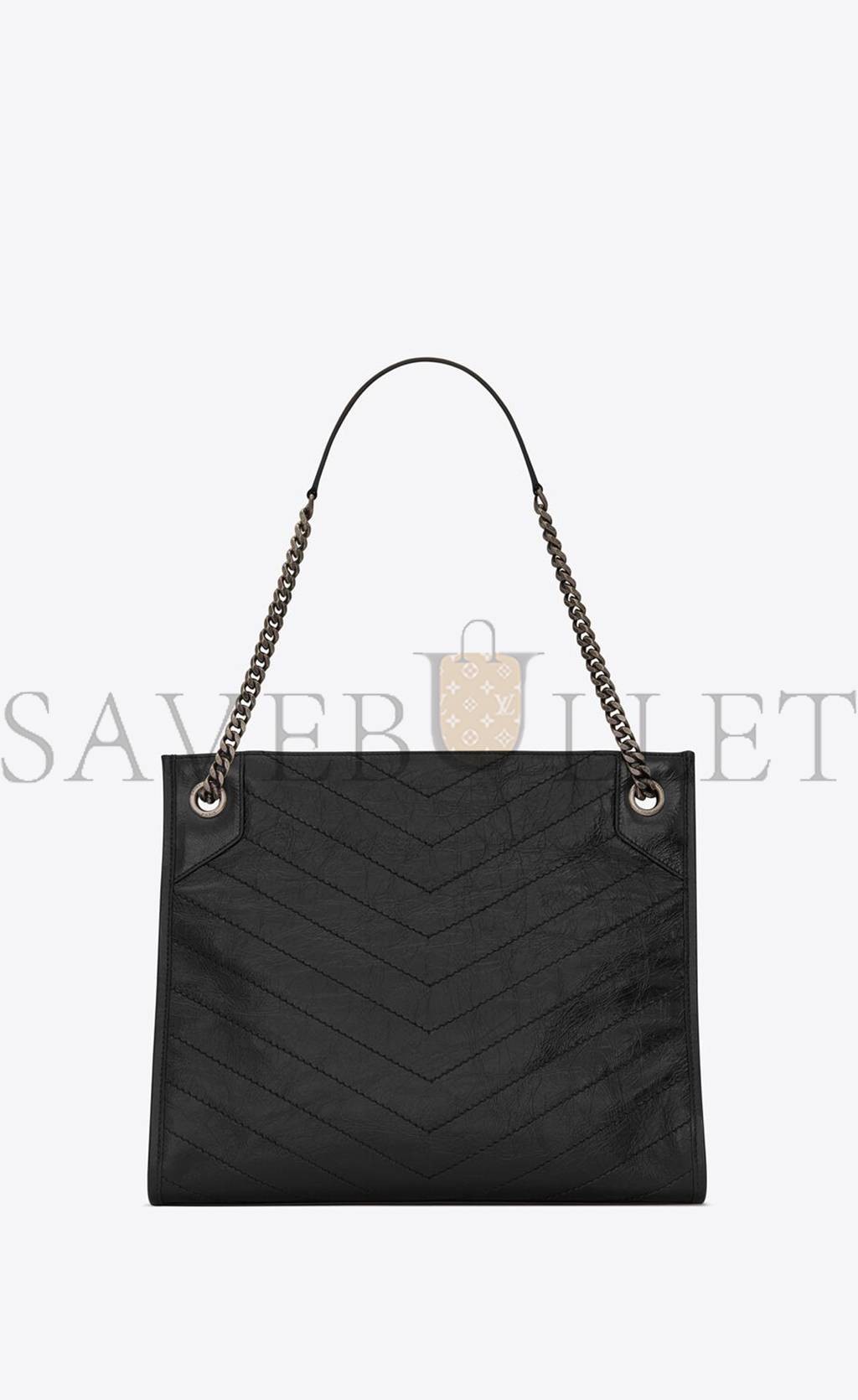 YSL NIKI MEDIUM SHOPPING BAG IN CRINKLED VINTAGE LEATHER 5779990EN041000 (33*27*11.5cm)