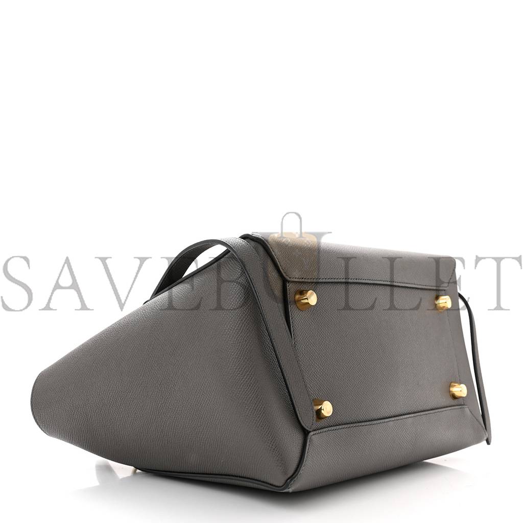 CELINE GRAINED CALFSKIN MINI BELT BAG GREY (28*22*18cm)