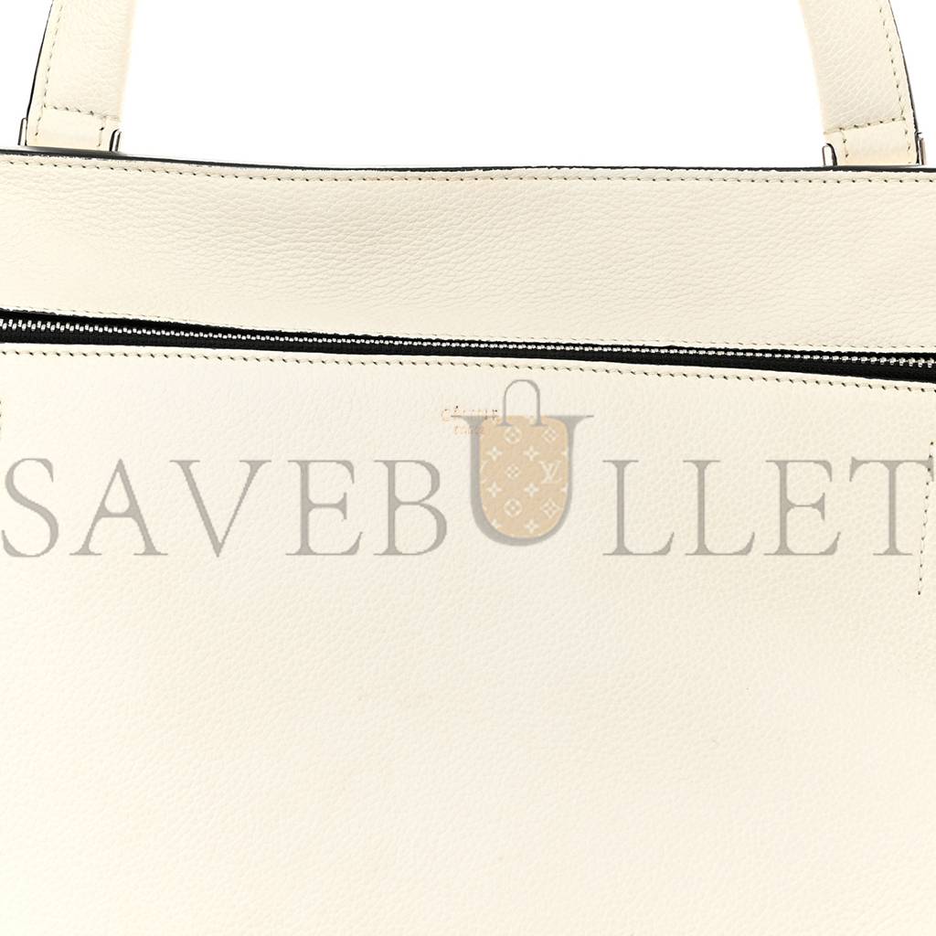 CELINE GRAINED CALFSKIN MEDIUM EDGE SHOULDER BAG WHITE (34*25*17cm)