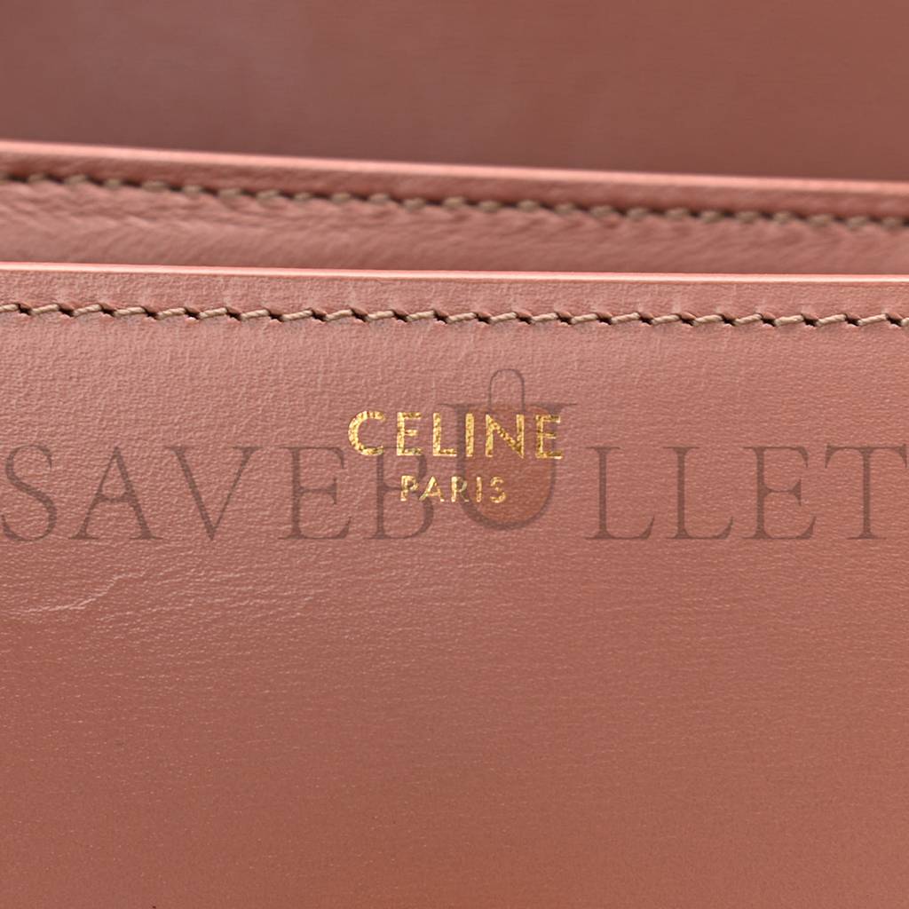 CELINE BOX CALFSKIN TEEN CLASSIC BOX FLAP BAG ANTIQUE ROSE (18*15*6cm)