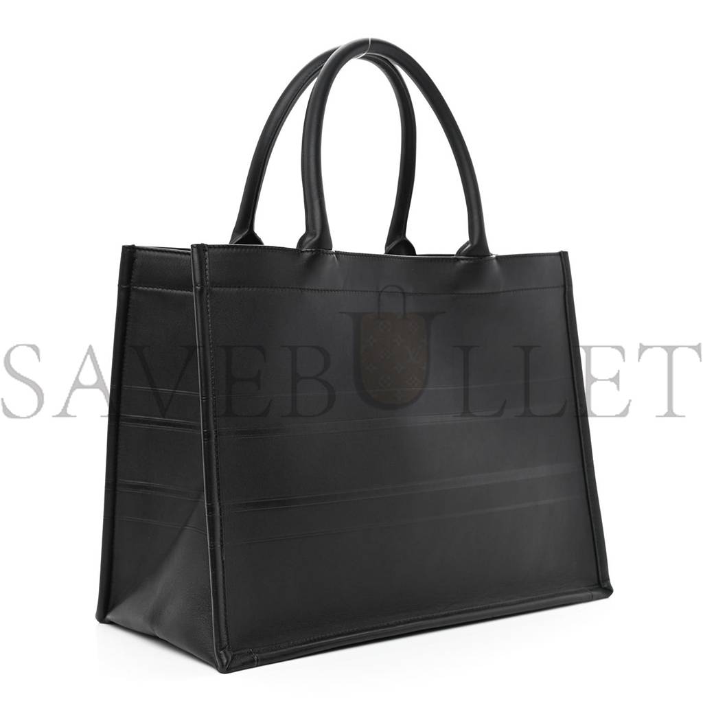 DIOR CALFSKIN EMBOSSED MEDIUM BOOK TOTE BLACK (36*27*17.1cm)