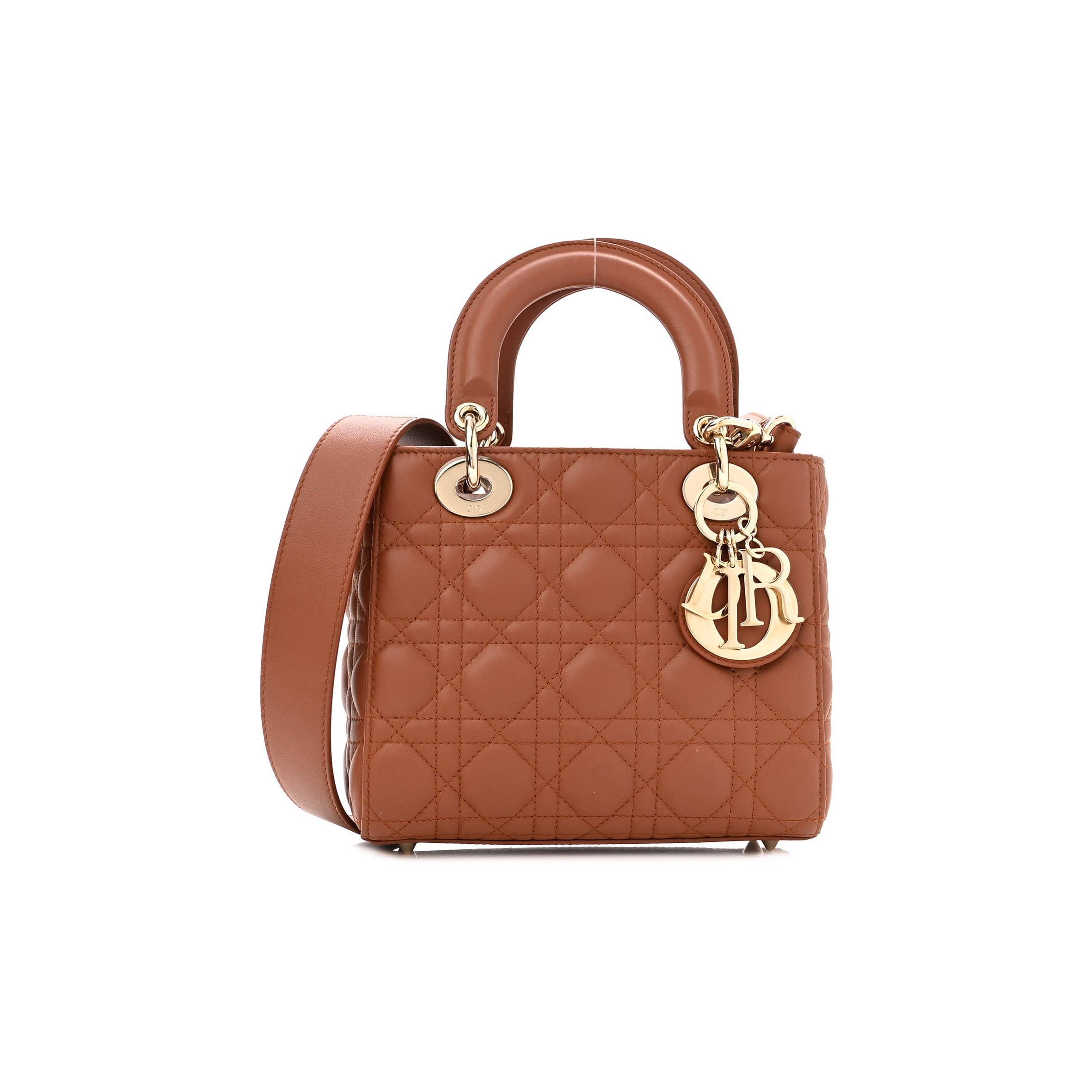 DIOR CALFSKIN CANNAGE SMALL MY ABCDIOR LADY DIOR TAN (20*18*6.4cm)