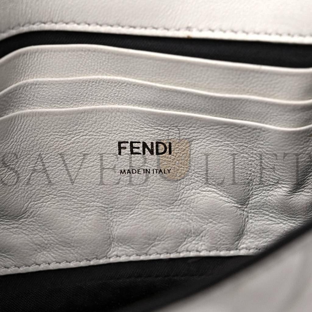 FENDI NAPPA FF 1974 EMBOSSED MINI BAGUETTE WHITE (18*11*4cm)